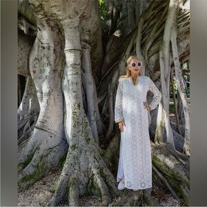 Sail to Sable White Lace Maxi Dress